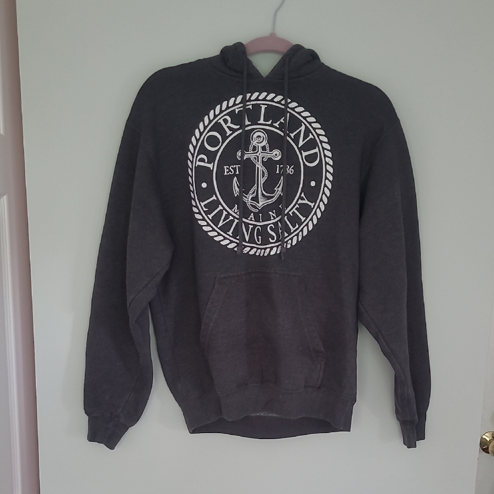 Portland Maine Living Salty Gray Oversized Hoodie